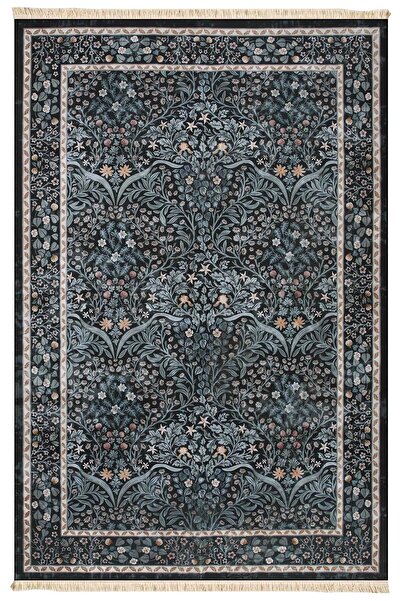 Markaev Vintage Çiçek Desenli Halı Etnik Kilim Dokuma Taban Halı 325 YNG