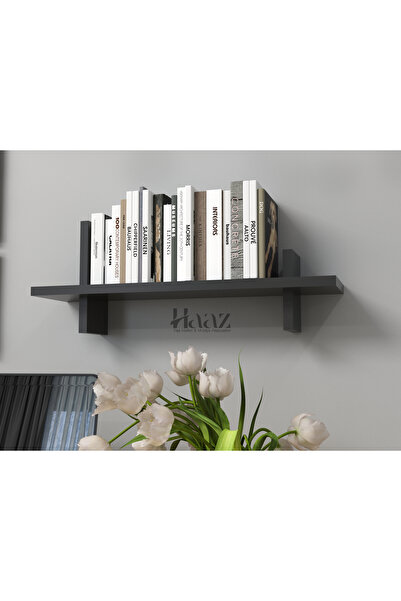 NOBIA MOBILYA ASİMETRİK MUTFAK BANYO OTURMA ODASI DUVAR RAF ANTRASİT SUNTALAM