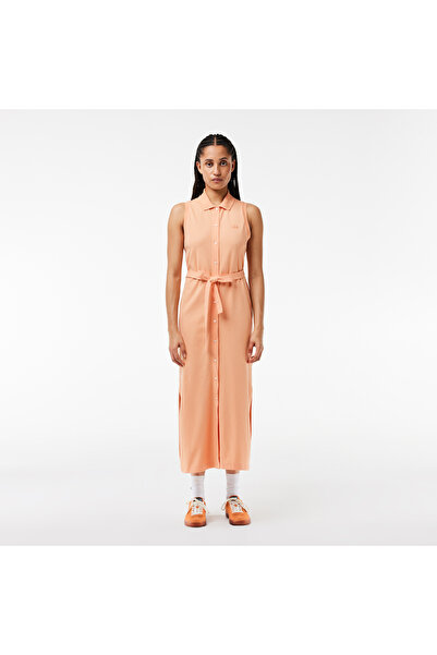 Lacoste فستان بولو طويل مطاطي من بيكيه - EF1107-00-IXY