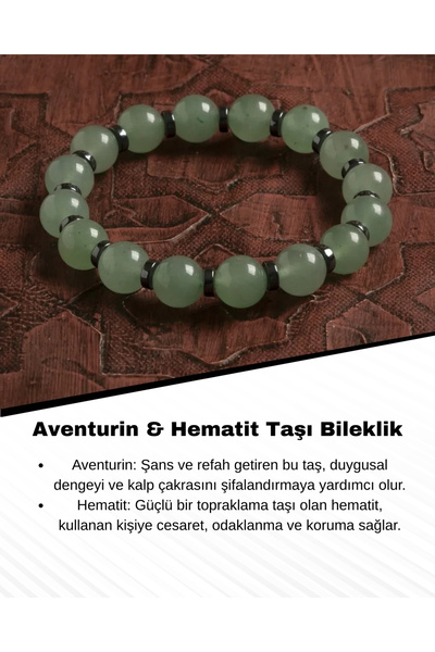 Saff Doğal Taş سوار من حجر الأفينتورين الطبيعي والهيماتيت المعتمد