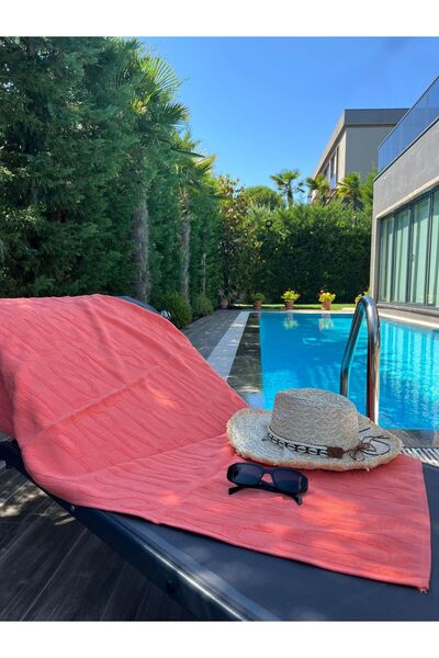 Tropikhome Hızlı Kuruyan Plaj Havlusu %100 Pamuk Summer Peach Plaj Havlusu - ...