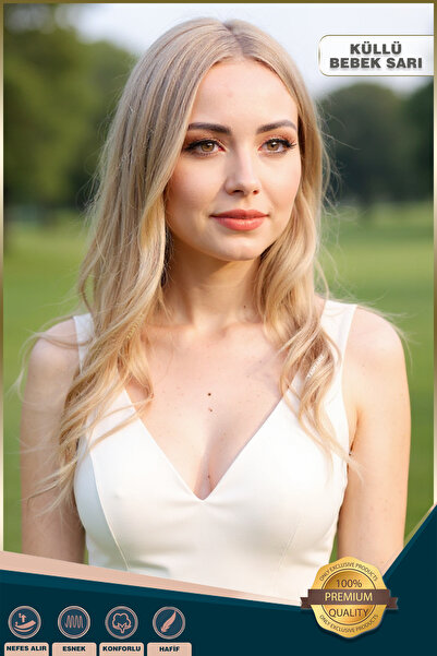 KONAK PERUK Fiber Sentetik Uzun Düz Peruk - Küllü Bebek Sarı