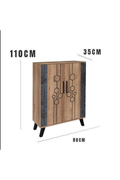 BAITY Modern Shoe Cabinet - 2 Doors with 5 Storage Levels