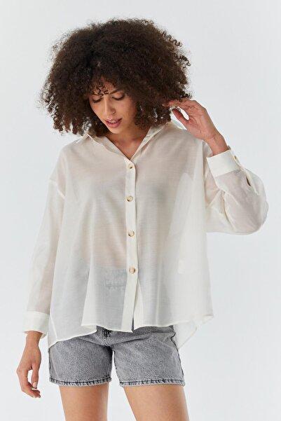 Shopping Shop Πουκάμισο με δέσιμο στην πλάτη ΚΡΕΜΑ