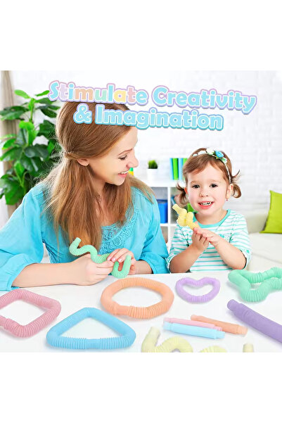 Choice عبوة من 4 قطع من ألعاب فيدجيت الحسية الصغيرة الملونة شديدة التحمل للبناء والتعليم.