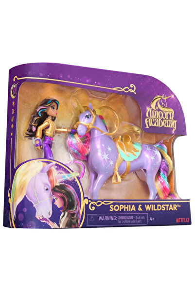 Unicorn Academy Комплект за игра - Кукла София и Уайлдстар, Дъгова светлина
