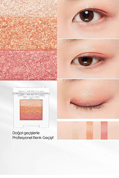 Missha Yumuşak Dokulu, Dökülme Yapmayan 3 Renkli Göz Farı Triple Shadow No.19 (Love Charm)