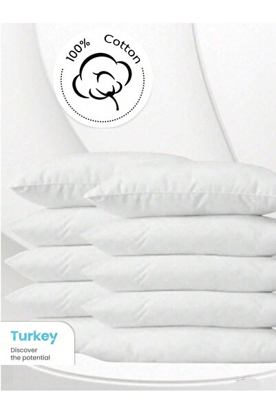 Sheri Home Tekstil Pamuklu Overlok Dikim 50x70 Beyaz Iç Astar, Fermuarlı Yast...