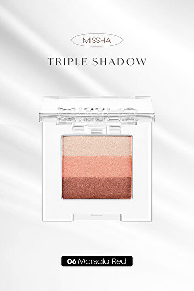 Missha Yumuşak Dokulu, Dökülme Yapmayan 3 Renkli Göz Farı Triple Shadow No.6 (Marsala Red)
