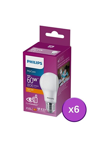 Philips Mycare 8-60w Led E27 Sarı X 6 Adet
