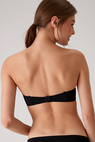 Pierre Cardin 2'li Ekonomik Paket Siyah Beyaz 6800 Ales Ultra Hafif Bütün Kap Dolgusuz Micro Straplez Sütyen Set