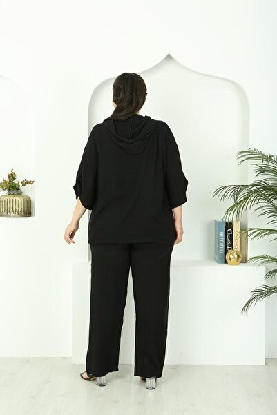 Truva XXL Large Size Hooded Mesh Detailed Suit Colorful Tk301