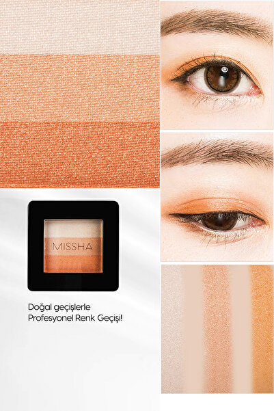 Missha Yumuşak Dokulu, Dökülme Yapmayan 3 Renkli Göz Farı Triple Shadow No.8 (Orange Parade)