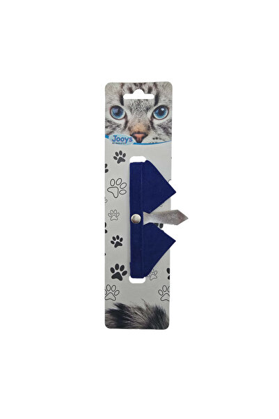 Jooys Velvet Bell Tie Cat Collar Navy Blue