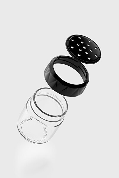 Renga Lexa 210 ml Set of 3 Glass Spice Jars 161015 Black