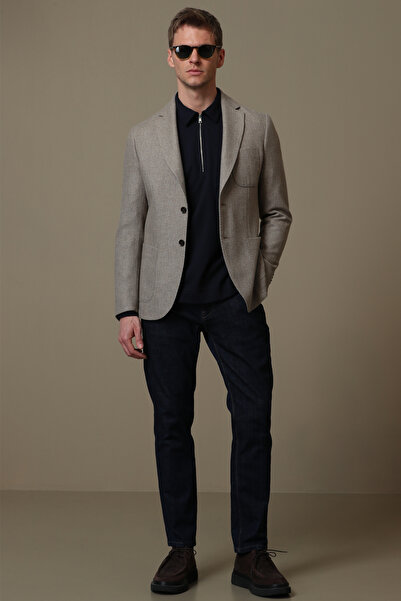Lufian Gabriel Sports Men's Blazer Jacket Slim Fit Camel Hair