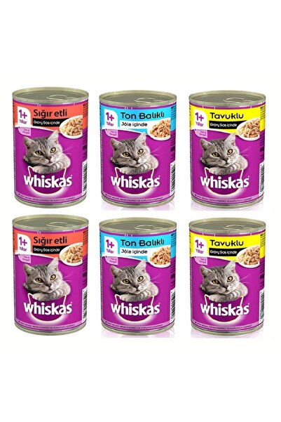 Whiskas 3 Çeşit Karışık Yetişkin Konserve Kedi Maması 6 x 400 G