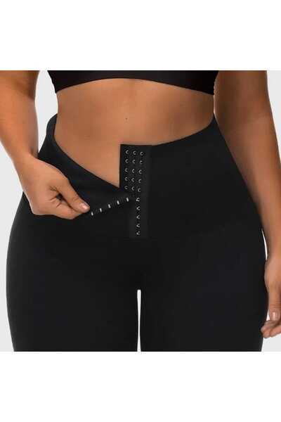 Intisimo Colanți, Corset reglabil cu 3 rânduri de închidere, Negru - S-M