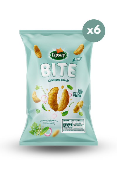 Cipsaş Bite Horticultural Spiced Vegan Gluten-Free Chickpea Chips 65 g X 6 Pcs