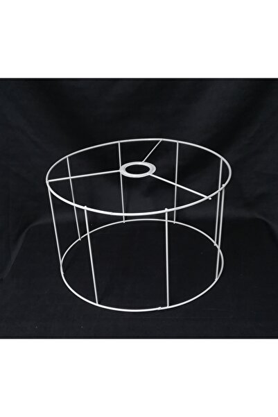 TEKAY AYDINLATMA silindir avize abajur teli  avize abajur iskeleti beyaz boyalı genişlik 30 cm