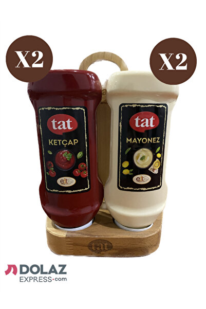 Tat Ketçap Mayonez Ahşap Stand Set (sadece stand)