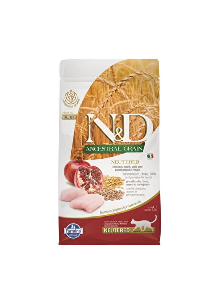 N&D Düşük Tahıllı Tavuk Ve Narlı Kısırlaştırılmış Kedi Maması 1,5 Kg 8010276030481