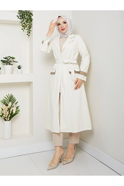 RACE FASHİON Cobra Leather Women's Trench Coat Rc3047