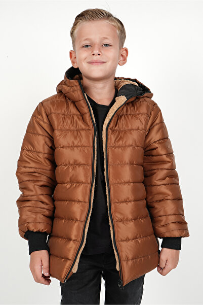 Monttini Palton cu glugă pentru băiat, rezistent la apă și vânt, cu interior ...