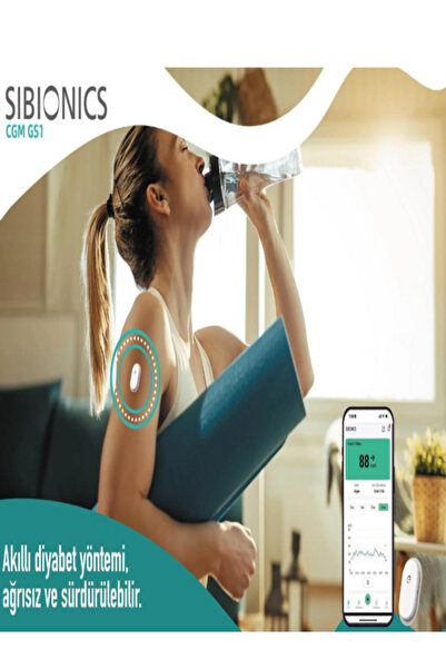 SIBIONICS 14 Günlük Sürekli Glukoz Takip Sensörü (şekeriniz düşmeden yapay zeka ile uyarı verir)
