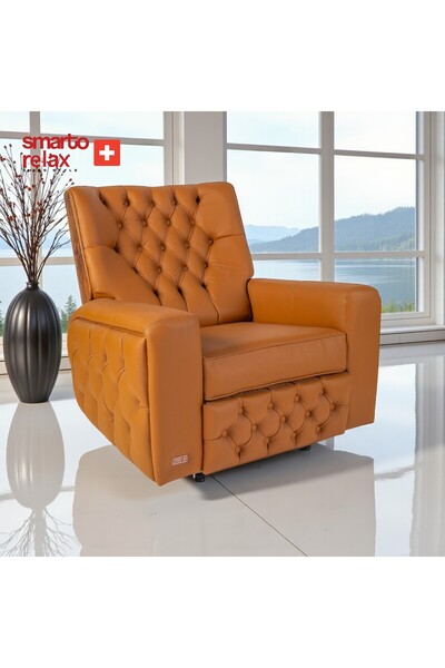 Smarto relax Zurih Serisi Kahverengi Deri Baba Koltuğu – Klasik Model, Otomat...