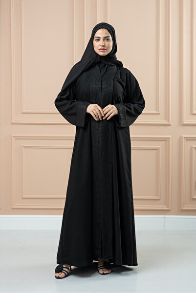 LAVİNİA عباية نسائية من لافينيا. قماش ملكي ياقة جاكار.