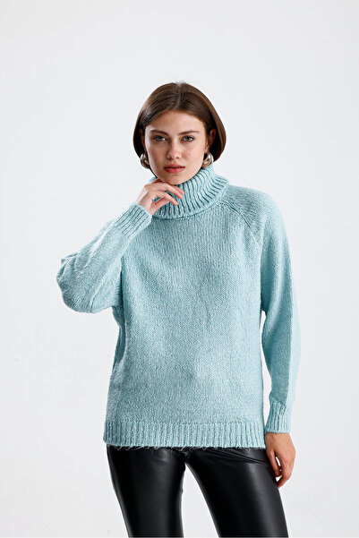 Figo Pulover din tricot cu mâneci raglan cu gât roscat