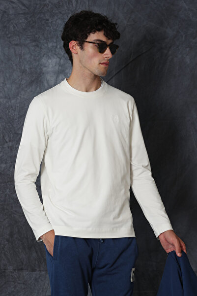 Lufian Blend Men's Long Sleeve T-Shirt Off White