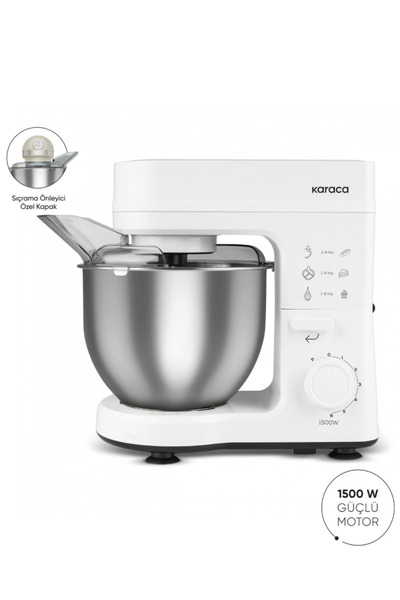 Karaca Hamur yoğurma, Çırpma, Karıştırma, Mikser 1500W Güç 5 Litre Geniş hazn...
