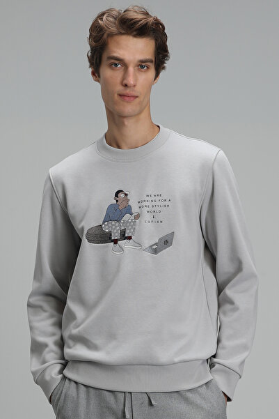 Lufian Donovan Erkek Sweatshirt Açık Gri