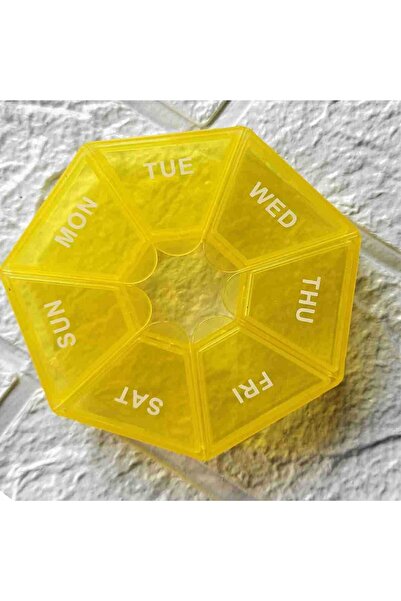 Flippy Cutie separator medicamente cu zilele saptamanii, Flippy, Plastic, 7 compartimente, Galben