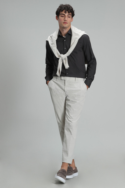 Lufian Austın Erkek Basic Gömlek Slim Fit Antrasit