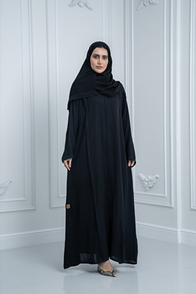 LAVİNİA عباية نسائية من لافينيا, قماش الفرسان كسرات أمام وخلف وأكمام