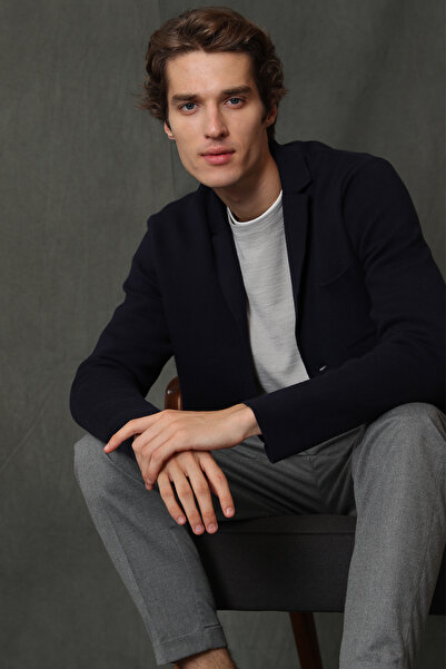 Lufian Sander Men's Cardigan Navy Blue