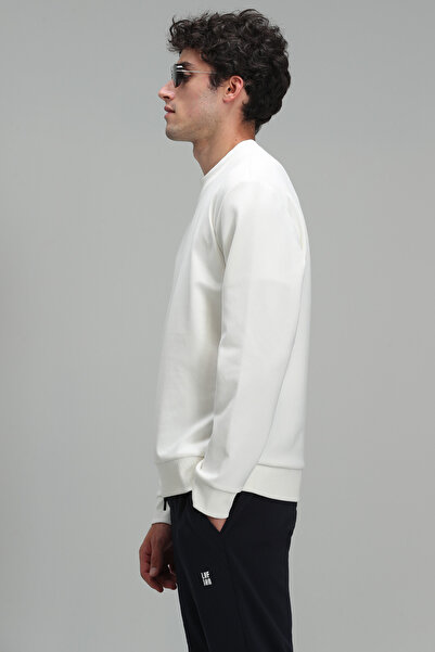 Lufian Oscar Erkek Sweatshirt Kırık Beyaz