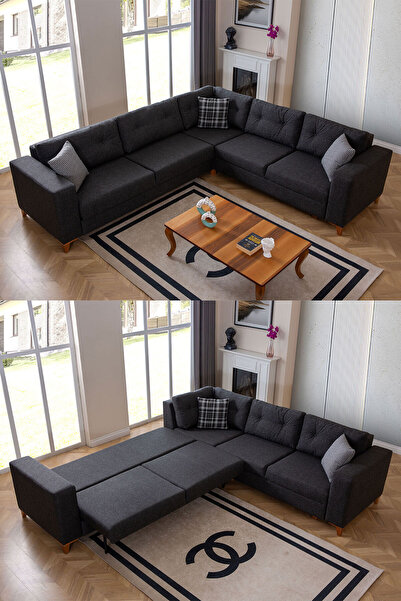 Yakamoz home Kumsal Yatak Mekanizmalı Modüler Köşe Koltuk Takımı Sağ Köşe