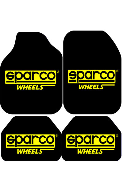 Carmine Carpet Dekoratif Siyah Sparco Desenli Oto Paspas Takımı