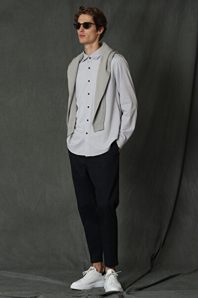 Lufian Quel Erkek Basic Gömlek Regular Fit Gri