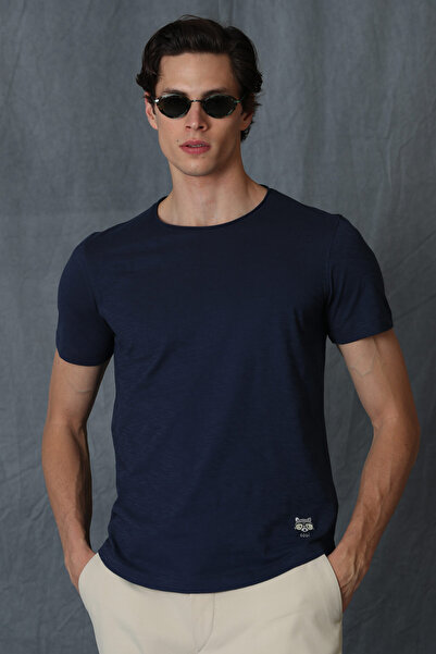 Lufian Ανδρικό T-Shirt Junya Basic Navy Blue