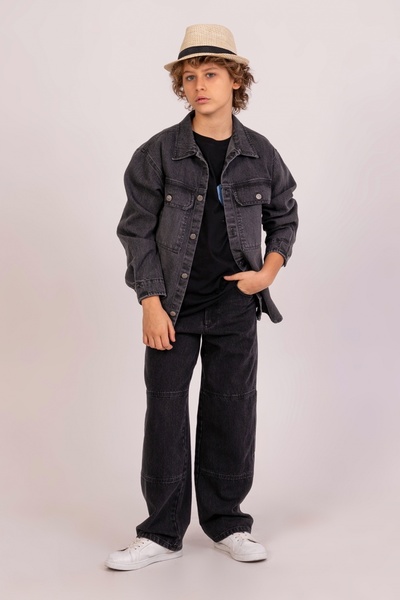 DMB BOYS & GIRLS Çaren Kids- Men's Denim Shirt / Jacket- Boy's Buttoned Denim Shirt Jacket