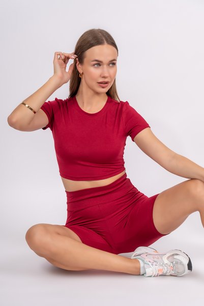 RİZZ Short Tights, Seamless Panties and Crop Body 3-Piece Set