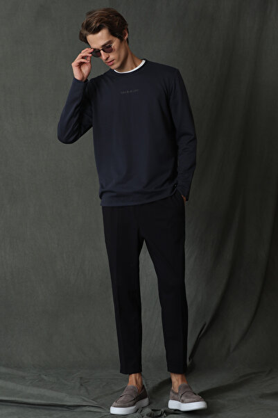 Lufian Ανδρικό μακρυμάνικο μπλουζάκι Carter Navy Blue