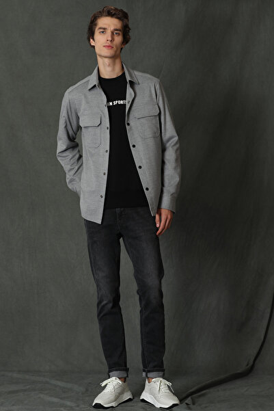 Lufian Ανδρικό παντελόνι Dillon Smart Jean Slim Fit Σκούρο Γκρι