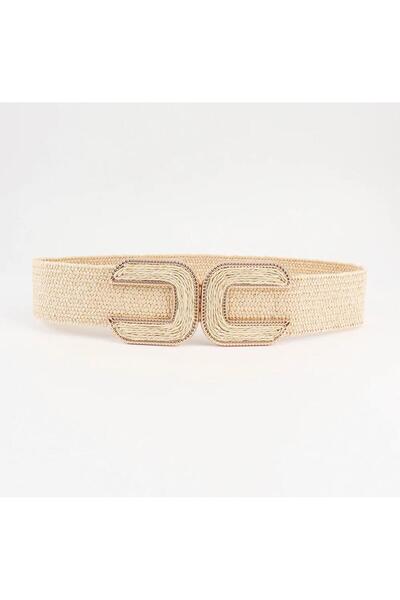 MODAM HİFA Imported Elastic Straw Women's Belt Dress Belt Shirt Belt Coat Belt