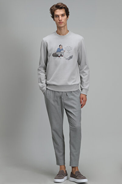 Lufian Donovan Erkek Sweatshirt Açık Gri